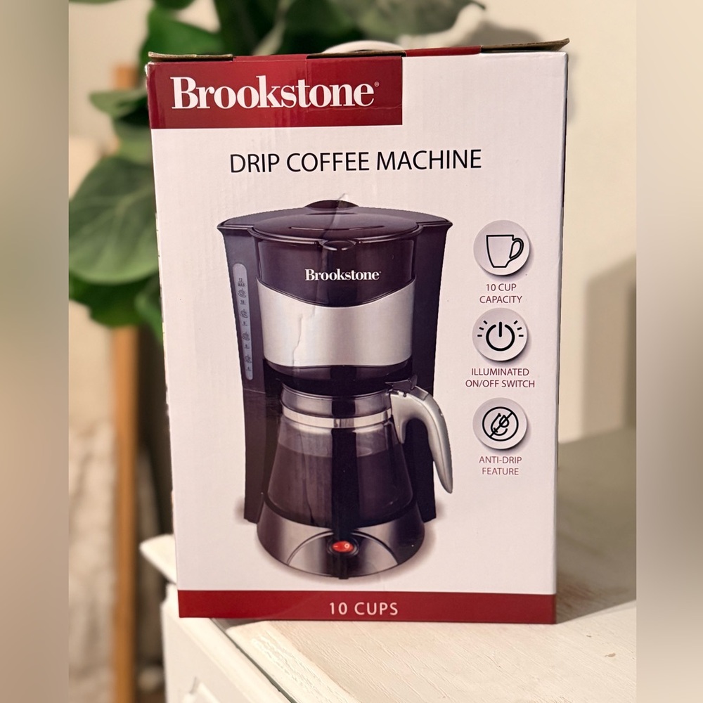 Brookstone Black and Silver Drip Coffee Machine